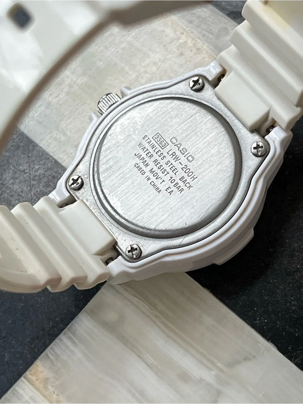Casio 3363 LRW-200H White-Tone Quartz Analog Women's Watch New Battery 34mm